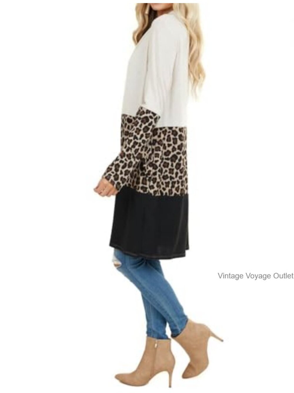 Open Front Long Cardigan Draped Buffalo Plaid Kimono Knit Sweater - Picture 2 of 6